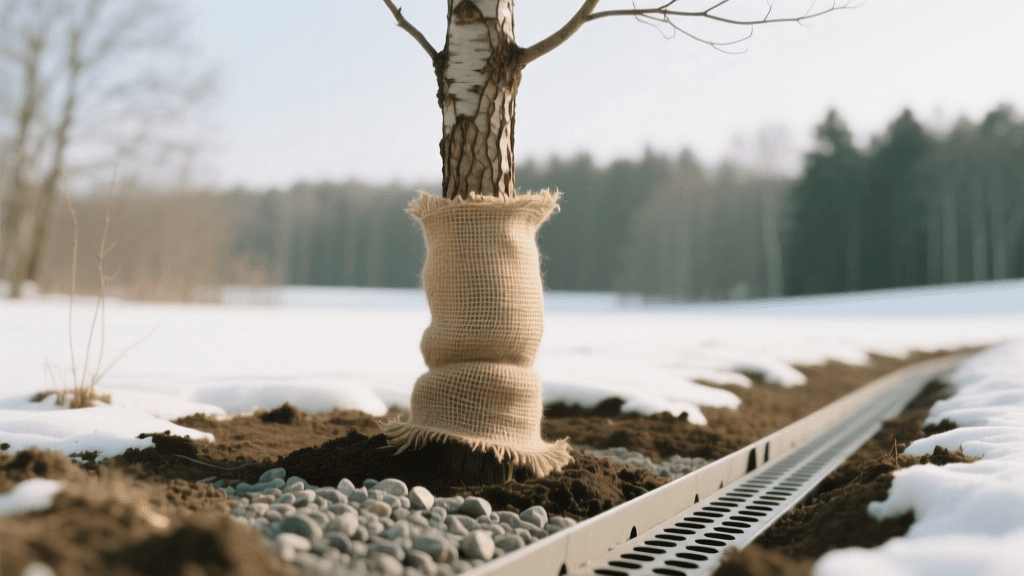 2026 Burlap Tree Wrapping for Sunscald & Drainage Setup
