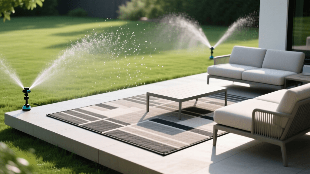 Patio Makeover 2026: Stage Furniture & Rugs Safely Near Sprinklers