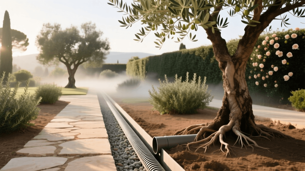 French Drain Install for Mediterranean Olive & Rosemary Gardens 2026