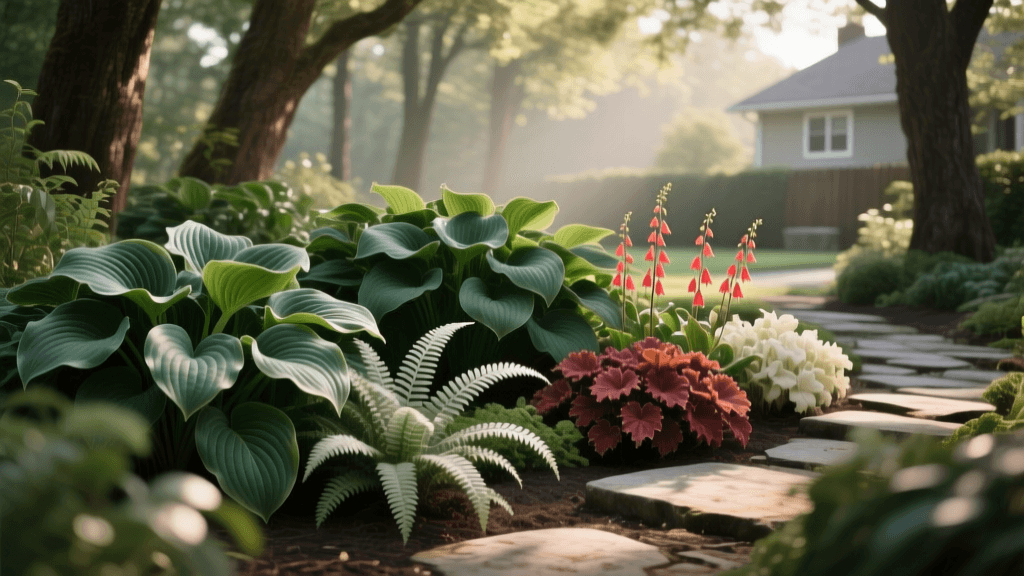 Fire-Resistant Shade Garden 2026: Hosta, Fern & Coral Bells