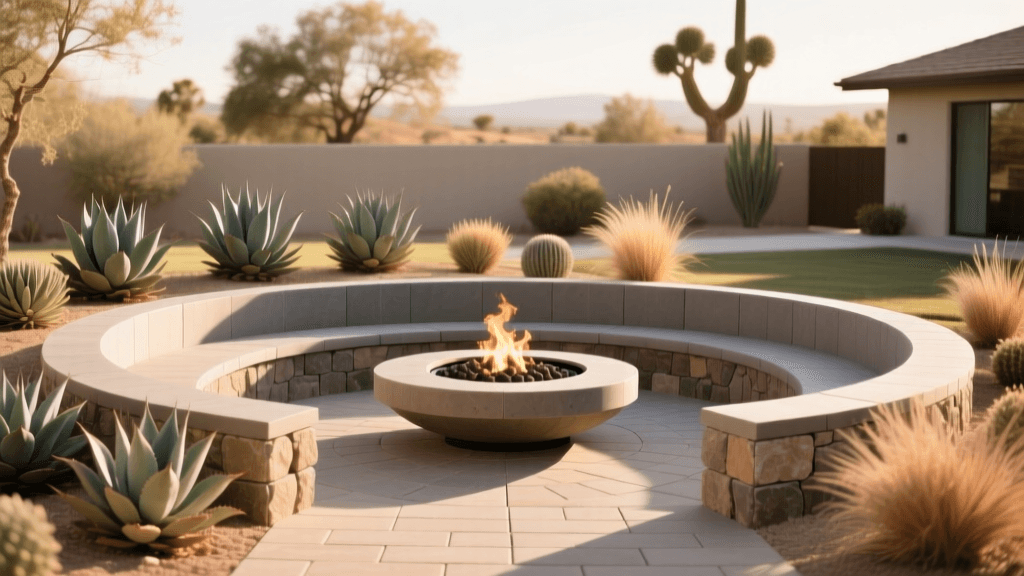 2026 Xeriscape Fire Pits: Unilock Pavers & Seating Walls