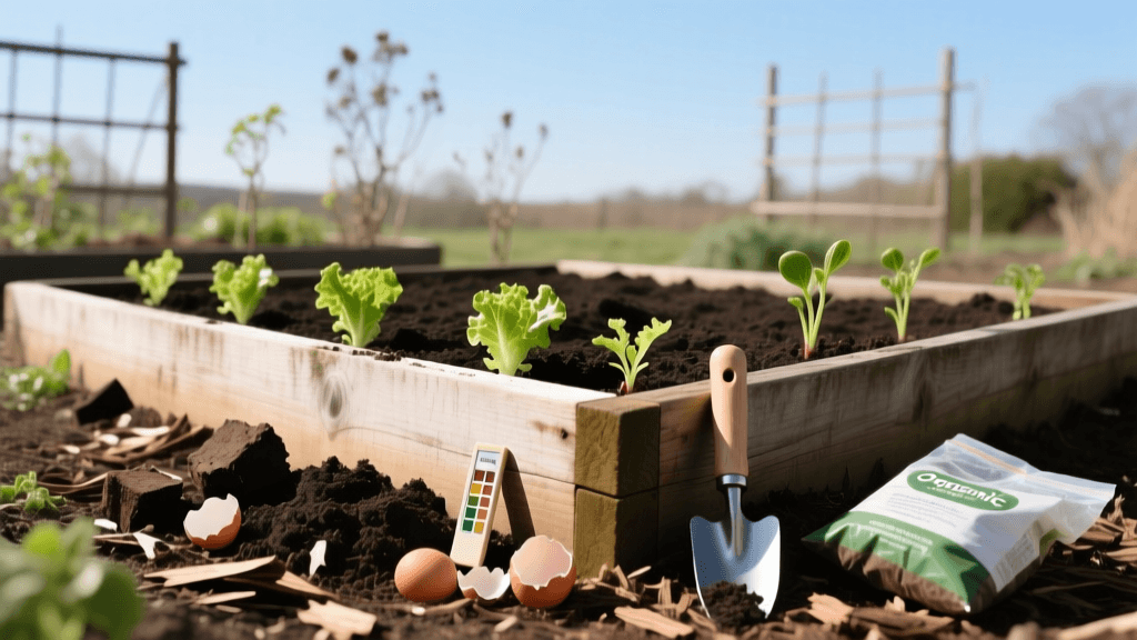 Organic Spring Soil Prep for Raised Vegetable Garden