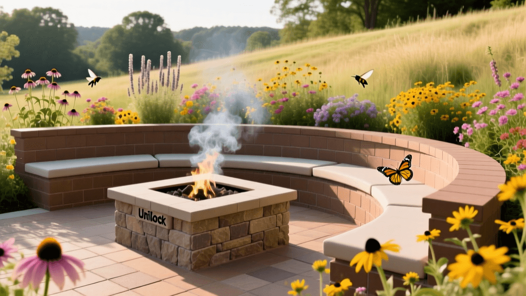 2026 Guide: Unilock Paver Fire Pit & Pollinator Seating Wall