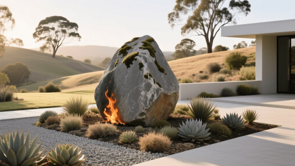 Fire-Resistant Boulder Placement: 2026 Focal Point Design
