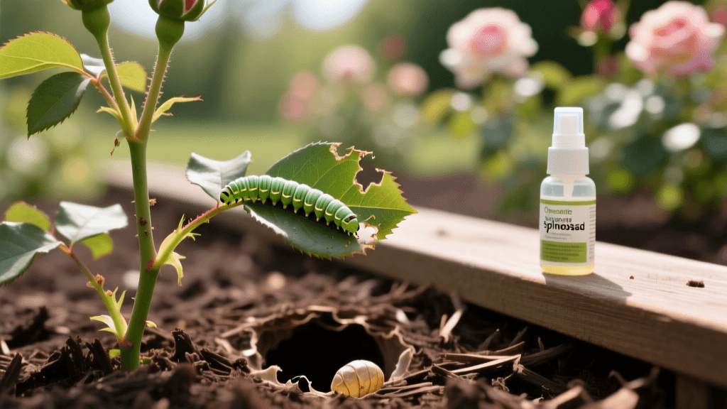 Rose Sawfly Larvae 2026: Spinosad & Mulch Control