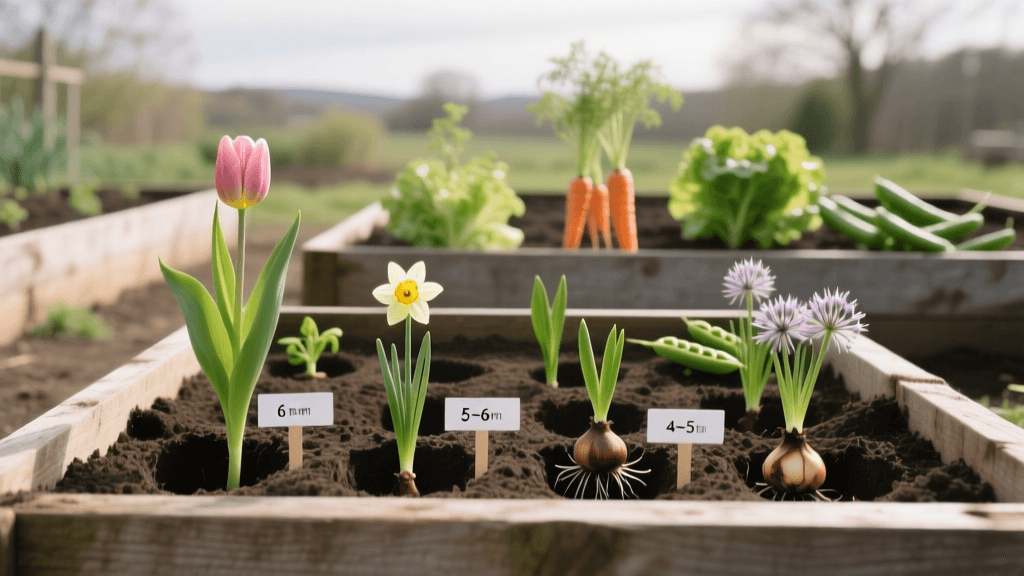 Raised Bed Bulb Depth Guide 2026: Tulips, Daffodils, Alliums