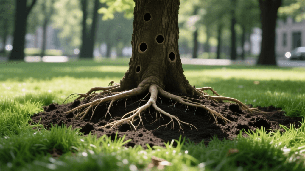 Tree Root Aeration And Overseeding Under The Canopy