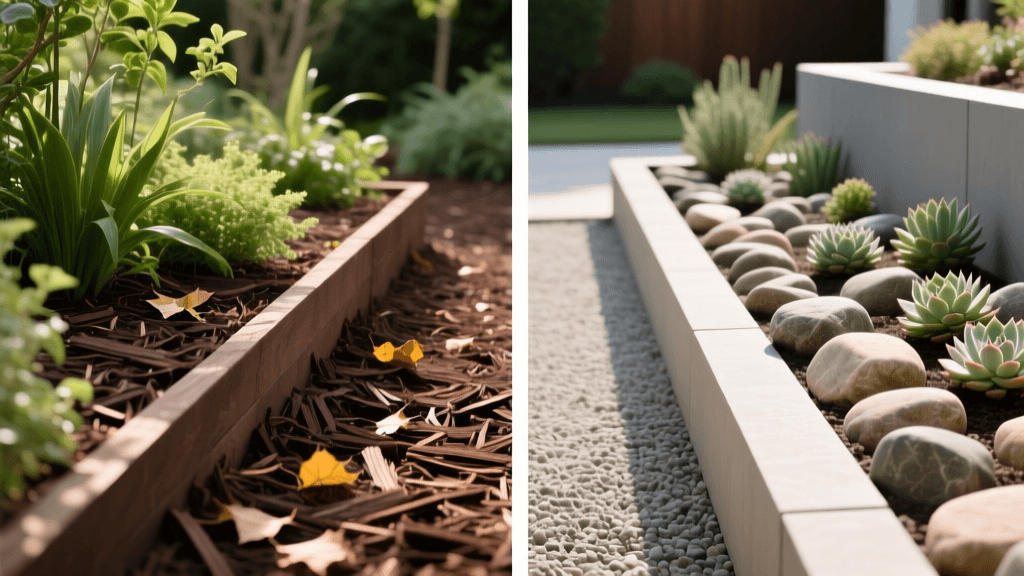 Wood Mulch vs. River Rock: Best Garden Bed Material