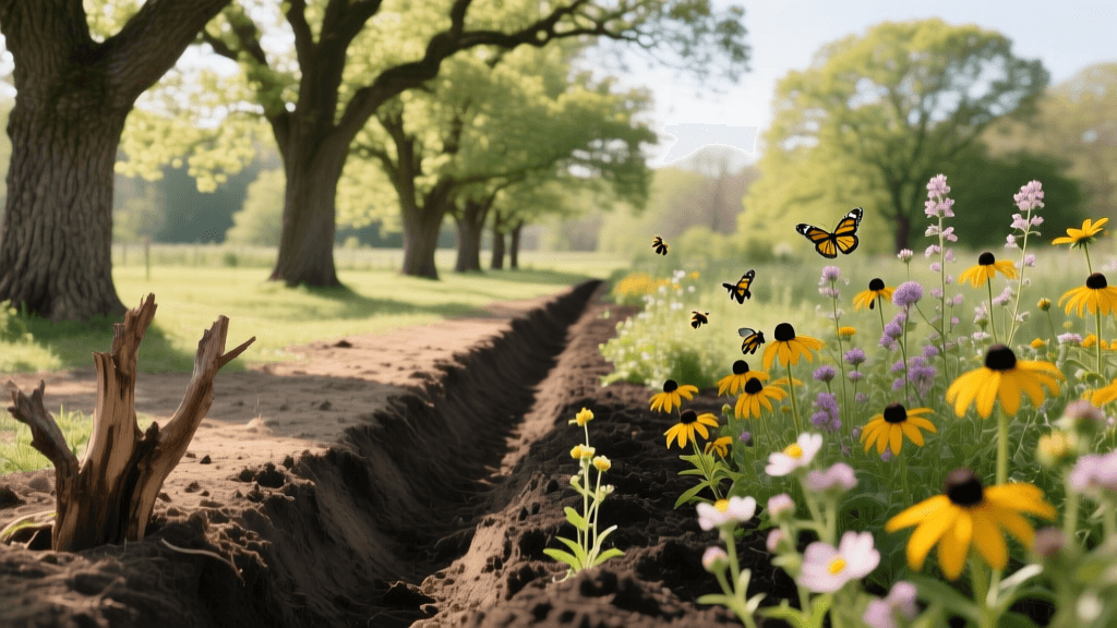 Oak Wilt Trenching and Pollinator Garden Design 2026