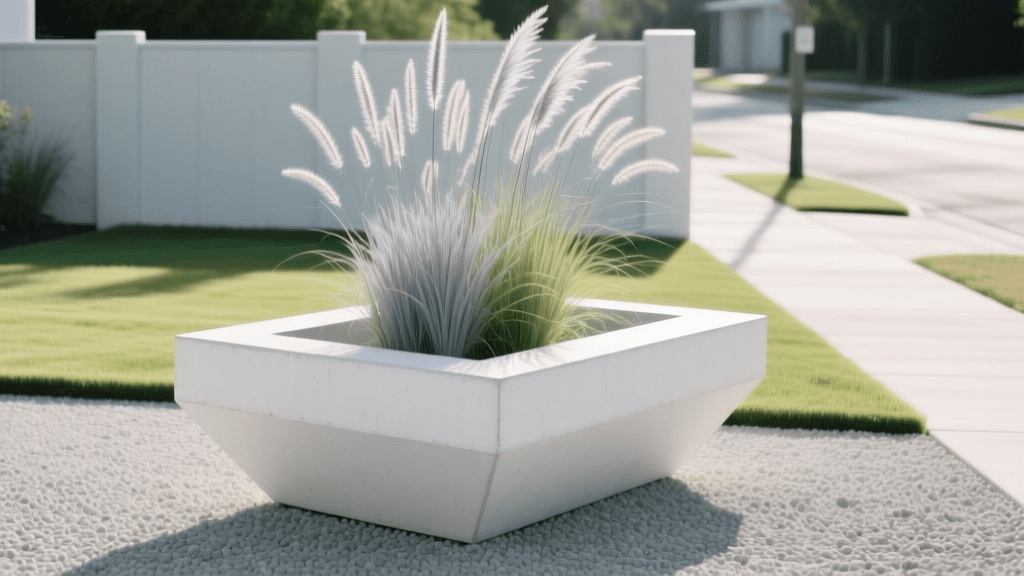 Modern Minimalist Front Yard Grasses In Containers 2026