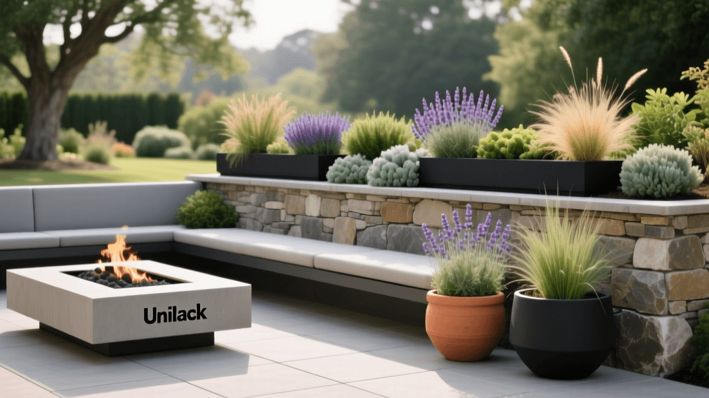 2026 Container Gardening For Unilock Fire Pit Patios
