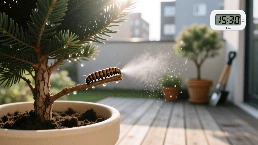 2026 Guide: Bagworm Timing & Bt Spray for Potted Trees