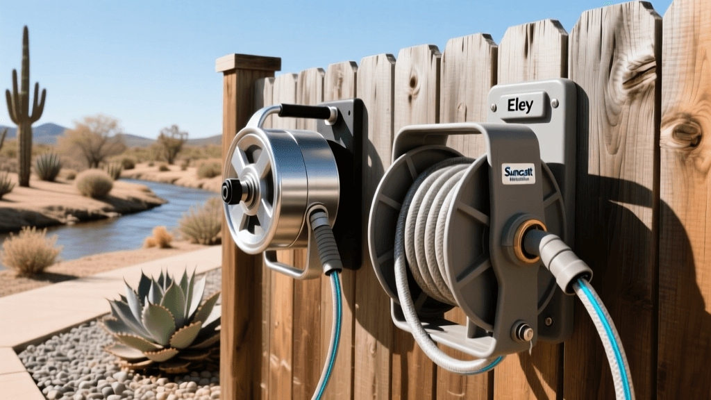 Suncast vs Eley Wall-Mount Hose Reels: 2026 Xeriscaping Guide