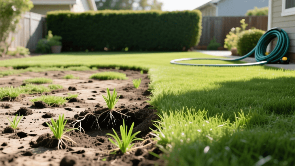 Lawn Transformation: Aeration and Overseeding Before & After