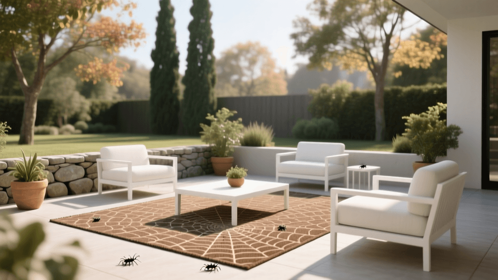 Patio Makeover 2026: Staging Rugs & Furniture Around Web Worms