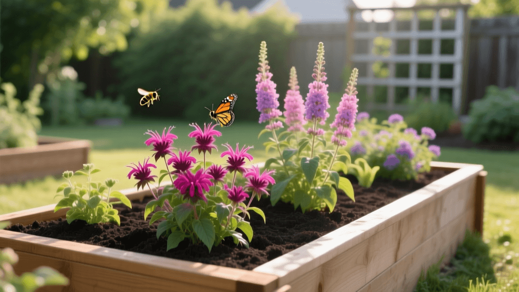 2026 Raised Bed Pollinator Design: Bee Balm & Butterfly Bush