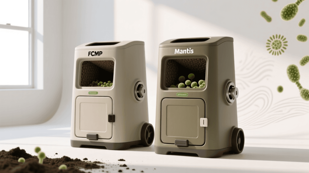 FCMP vs Mantis Dual-Chamber Composters 2026: Bio-Control Guide