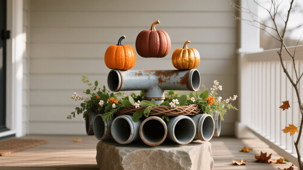 2026 Porch Decor: DIY Drainage Pipe Wreaths & Pumpkins