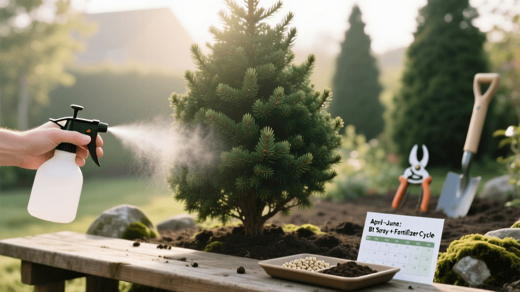 2026 Evergreen Bagworm Bt Spray & Fertilizer Timing Guide