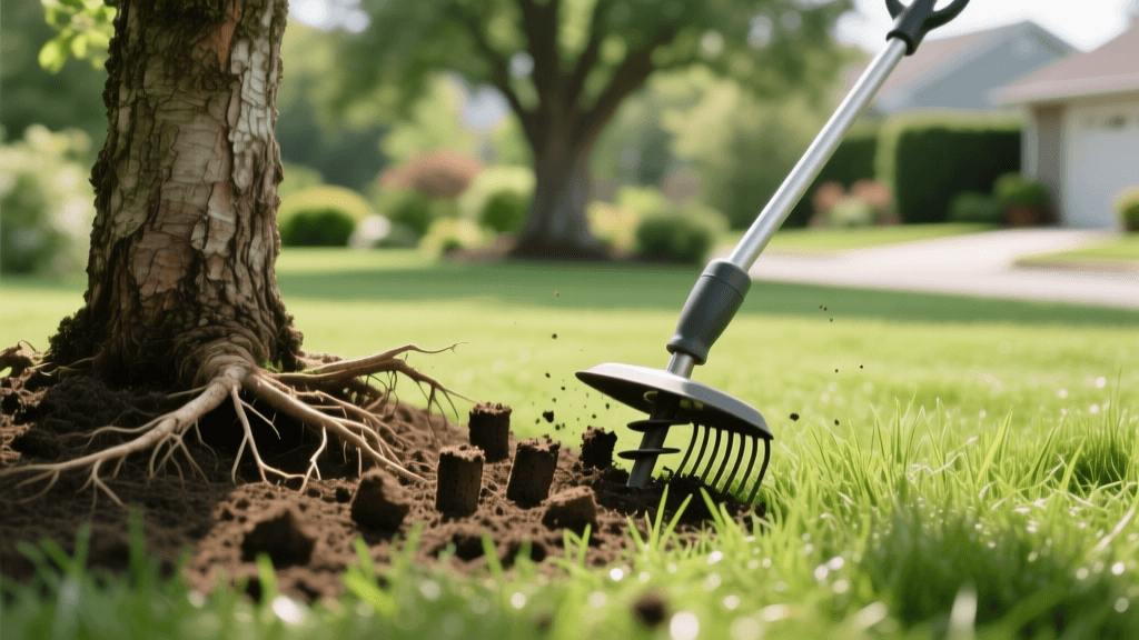 Tree Root Zone Aeration and Safe Lawn Overseeding Guide