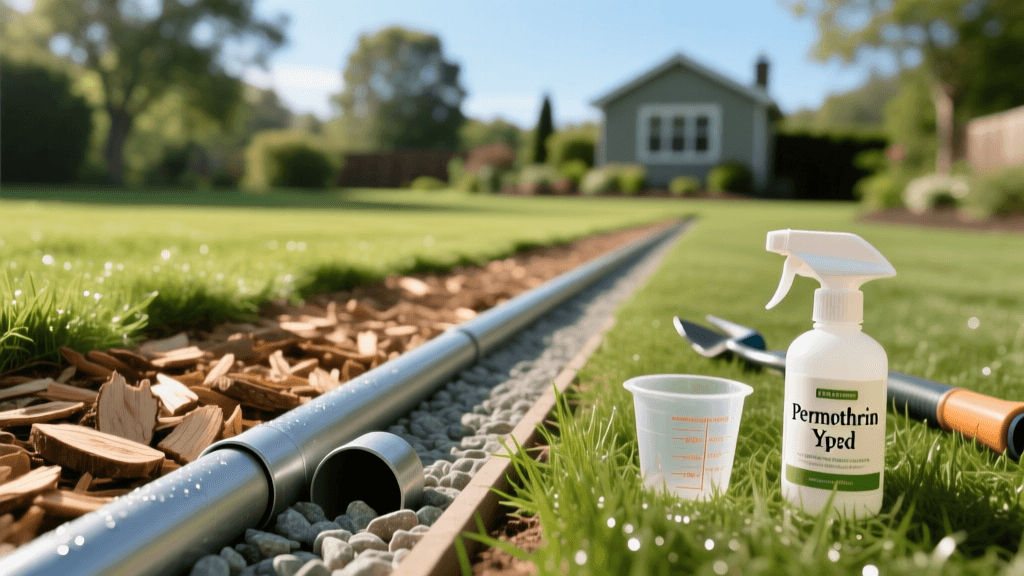 2026 Tick Control: Permethrin Spray & Wood Chip Drain Barriers