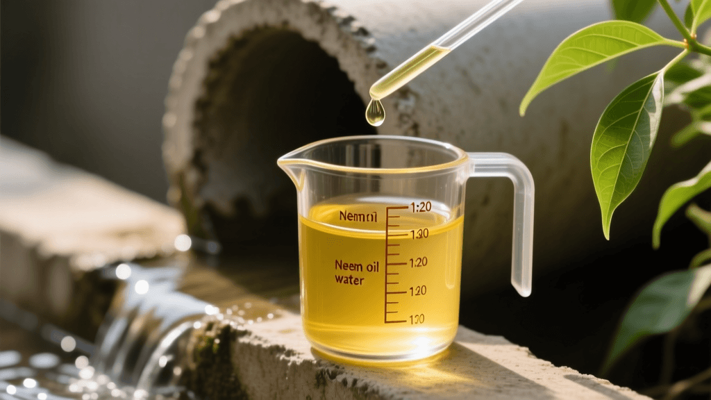 Neem Oil Mixing Ratios & Spray Schedules Near Drain Pipes 2026