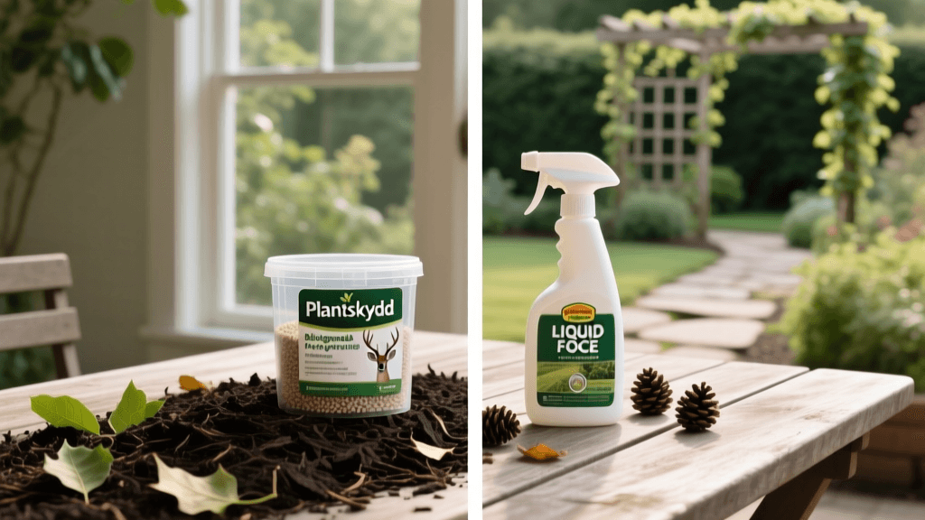 Plantskydd vs Liquid Fence 2026: Deer Repellent & Mulching
