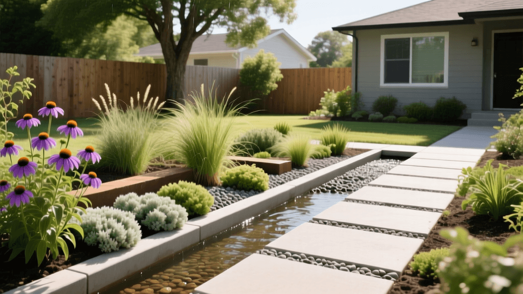Eco-Friendly Yard Drainage: Rain Gardens & Permeable Pavers