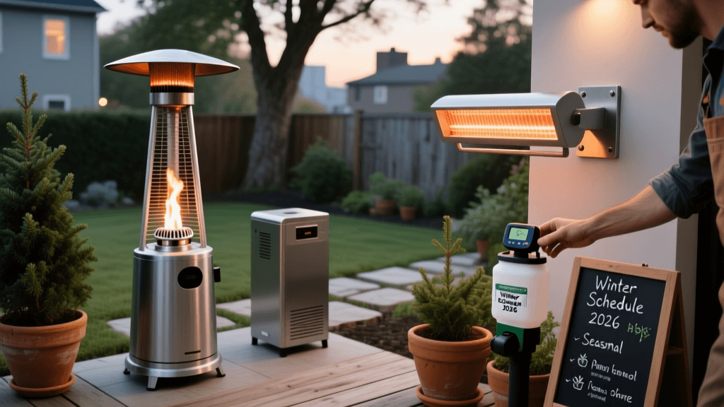 Patio Heater Propane vs Infrared Coverage & Winter Fertilizer 2026