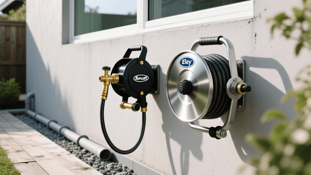 Suncast vs Eley Wall Reels: 2026 French Drain Cleanup Guide