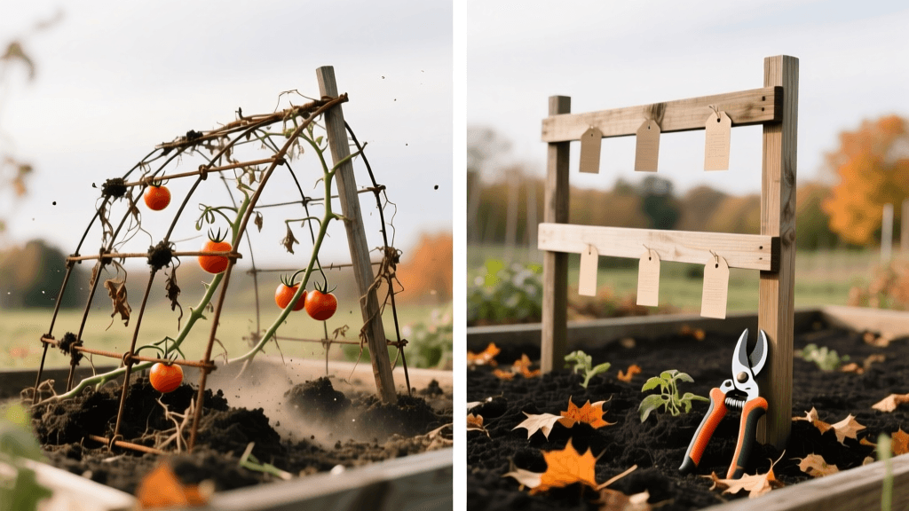2026 Fall Cleanup: Tomato Cage vs Trellis Comparison