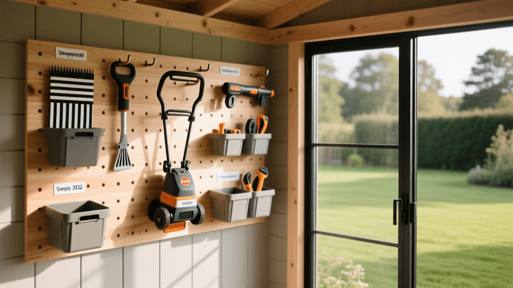 2026 Pegboard Shed Organization for Mowing Patterns