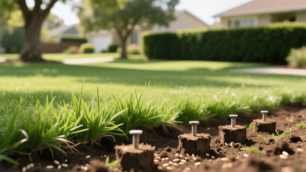 How Aeration and Overseeding Naturally Deter Lawn Pests
