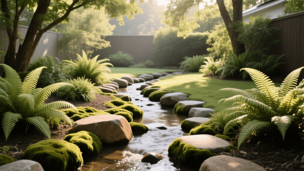 Backyard Transformation: Soggy Shade to Dry Creek Bed
