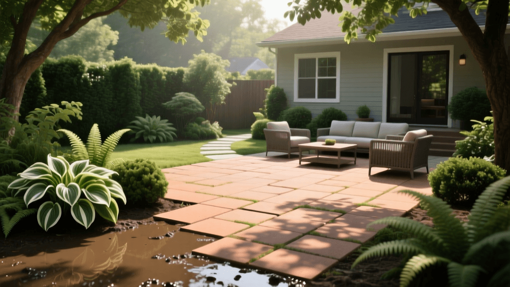 Backyard Makeover: Muddy Shade To Permeable Paver Patio