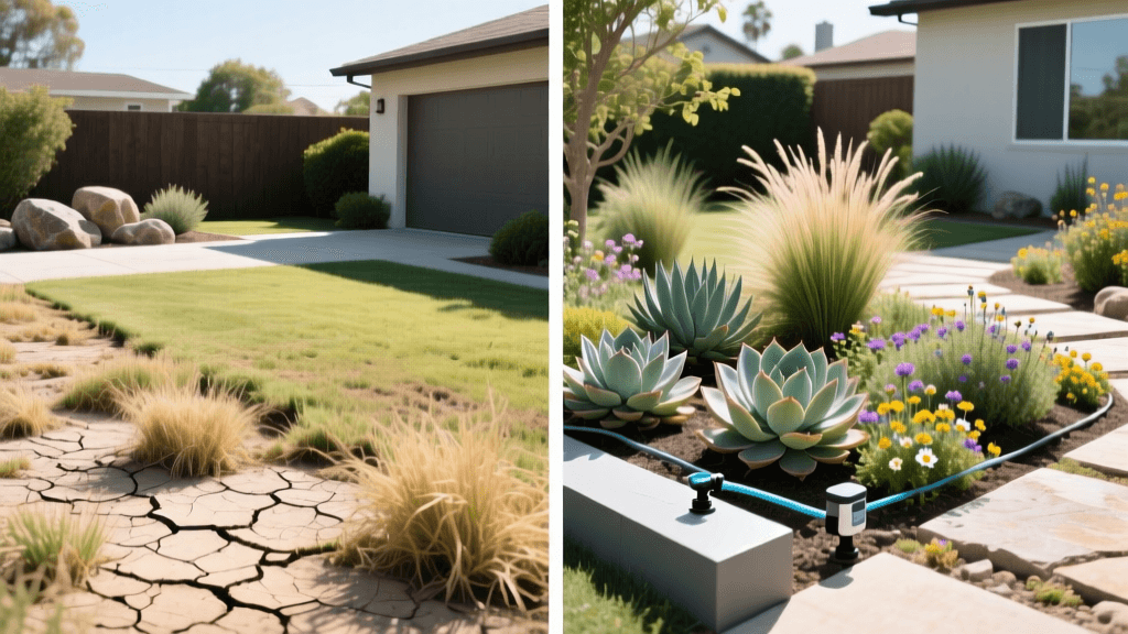 Before and After: Smart Xeriscape Lawn Transformation