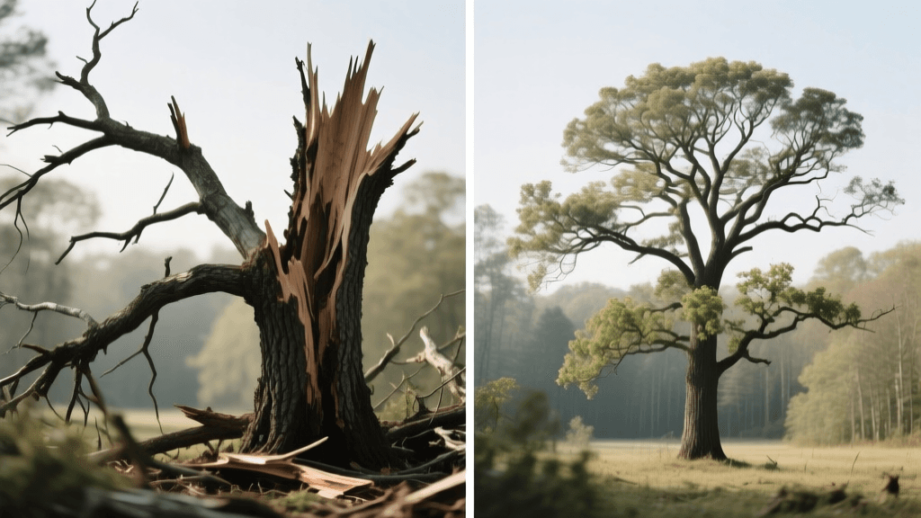 Before and After: Restoring Storm-Damaged Mature Trees