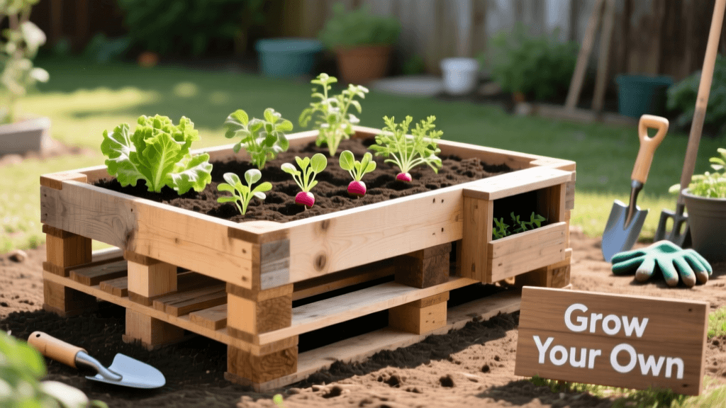 Build a Budget DIY Pallet Raised Garden Bed and Composter