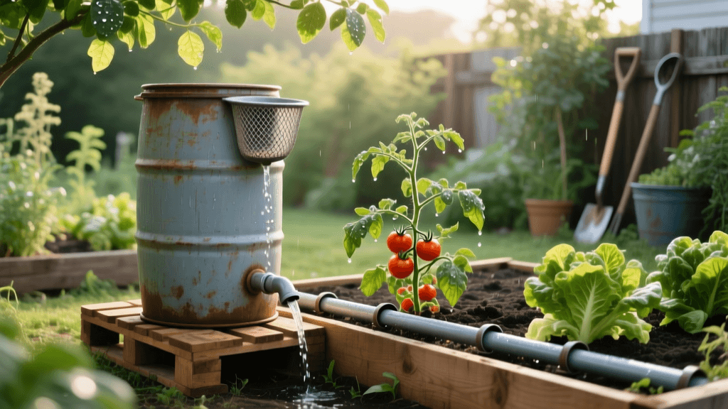Budget DIY Rain Barrel and Gravity Drip Irrigation Guide