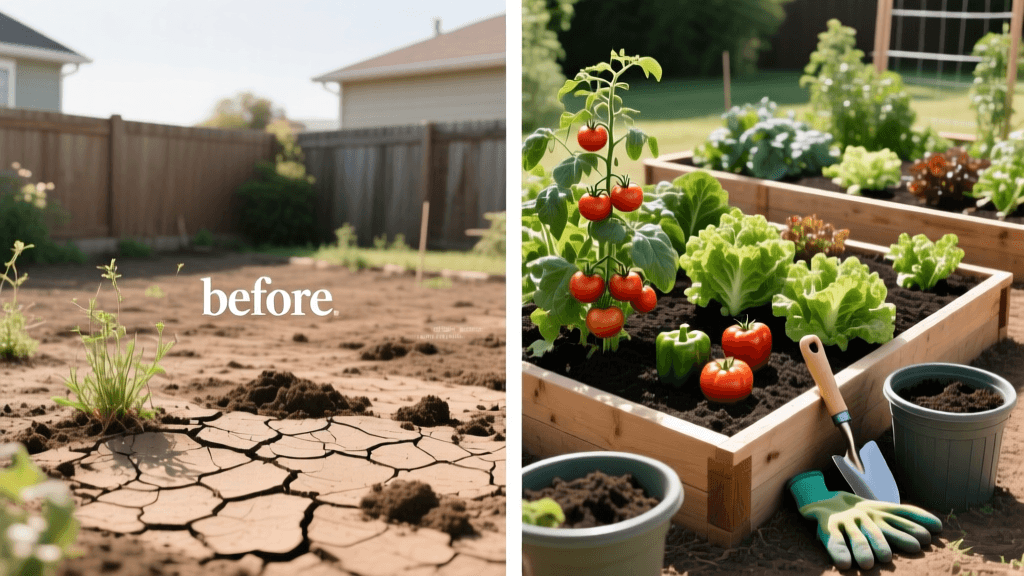 Backyard Garden Transformation: Clay Soil to Raised Beds