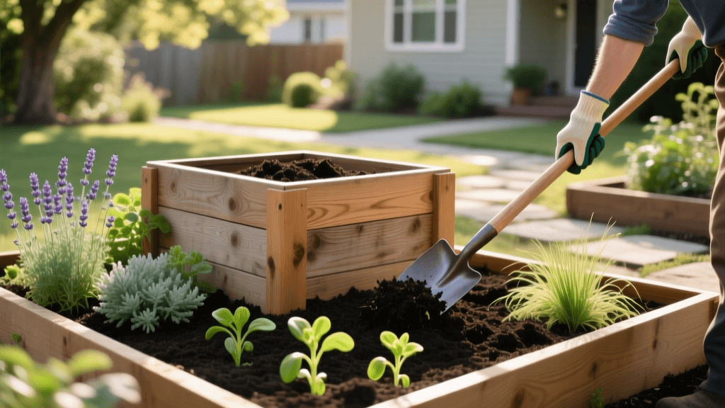 Building a Compost System for Landscape Garden Beds