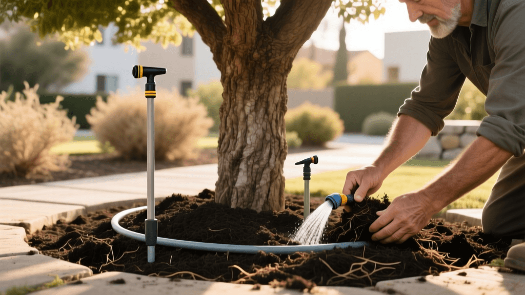 Expert Deep Root Watering and Mulching Guide for Trees