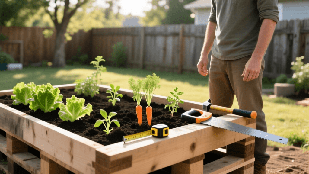 Build DIY Pallet Raised Garden Beds on a Tight Budget