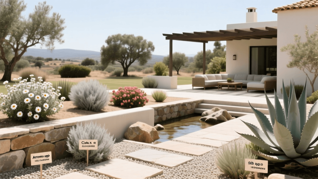 Drought Tolerant Mediterranean Style Landscape Design Plan