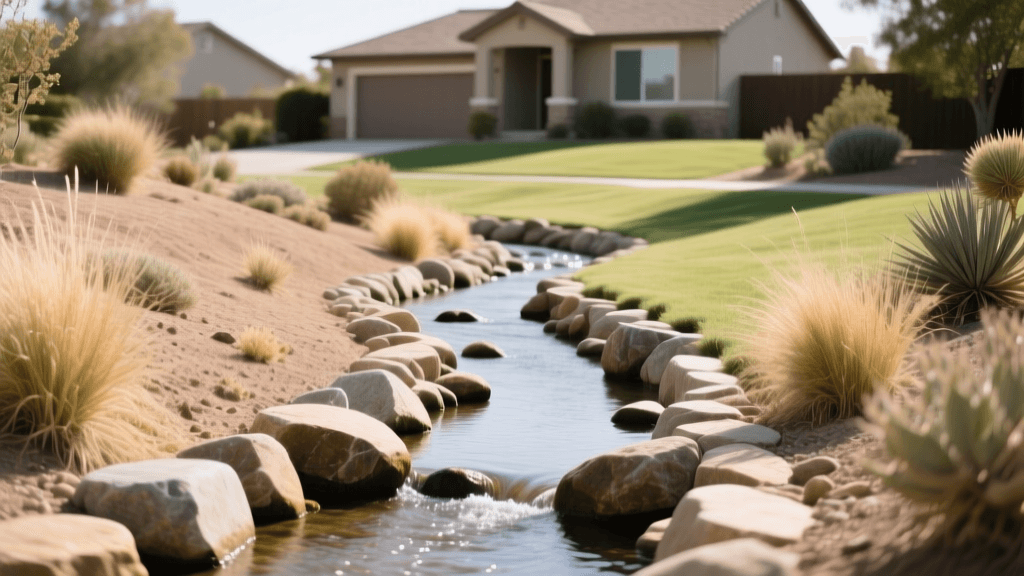 Designing a Dry Creek Bed for Landscape Drainage
