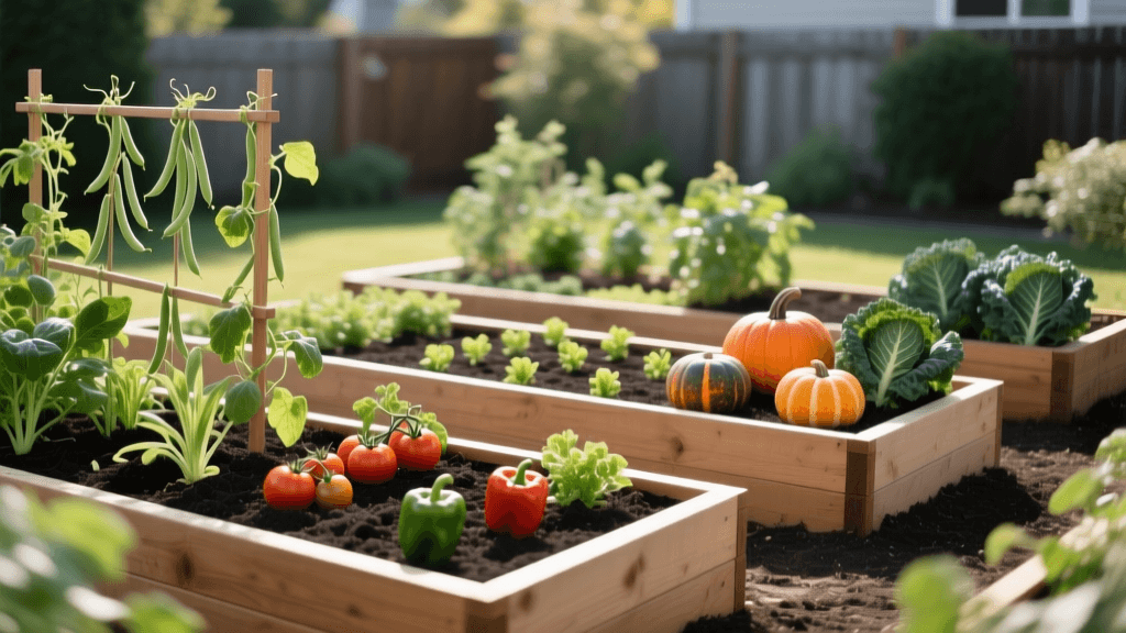 Designing a Four-Season Raised Bed Vegetable Garden Layout