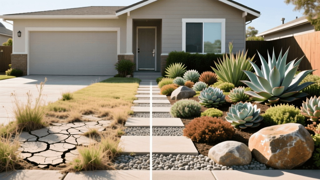 Before & After: Front Yard Xeriscape Curb Appeal Makeover