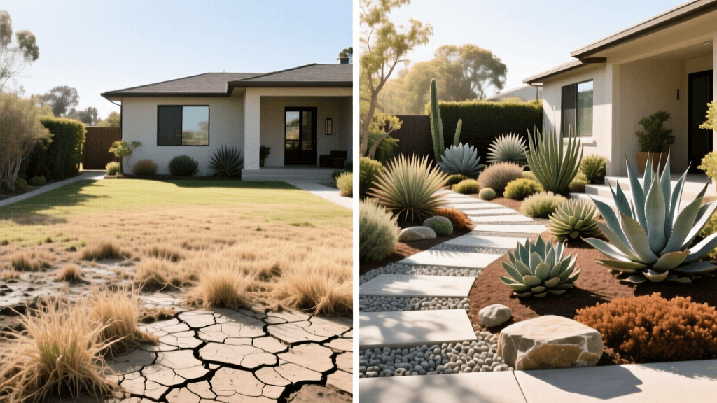 Before & After: Front Yard Xeriscape Transformation