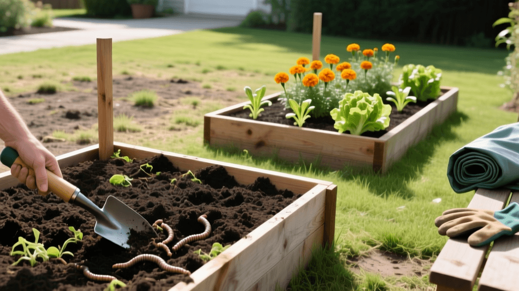 Lawn Renovation and Soil Recovery for Raised Garden Beds