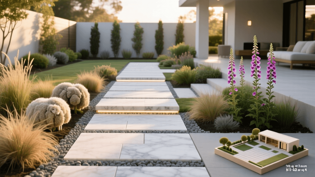 Modern Hardscape Pathway Design With Pavers
